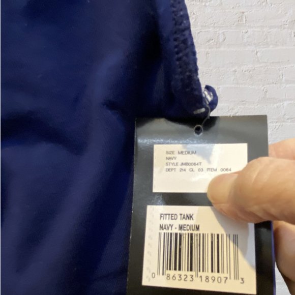 JACQUES MORET -- Activewear: Racer-Back Gym Tank Top, Navy, NWT  *WO - Picture 9 of 9